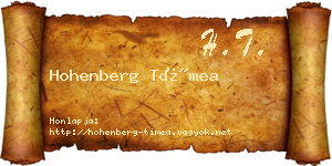 Hohenberg Tímea névjegykártya